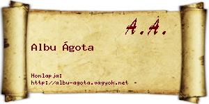 Albu Ágota névjegykártya